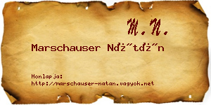 Marschauser Nátán névjegykártya